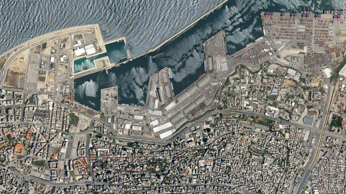 Skytek EO image of Beirut Port before explosion